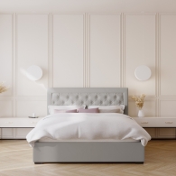 Łóżko tapicerowane z miękkim zagłówkiem - 3