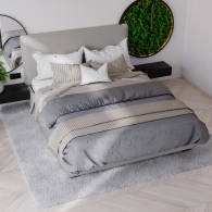 Łóżko tapicerowane z płaskim zagłówkiem - 2