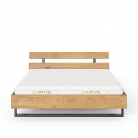 Łóżko z litego drewna dębowego na metalowej ramie - Möbel Assen