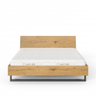 Łóżko z litego drewna dębowego na metalowej ramie - Möbel Steel
